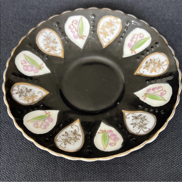 2 Sets Mid Century OHASHI Occupied Japan DEMITASSE 4 Footed Cups & Saucers - Picture 6 of 8